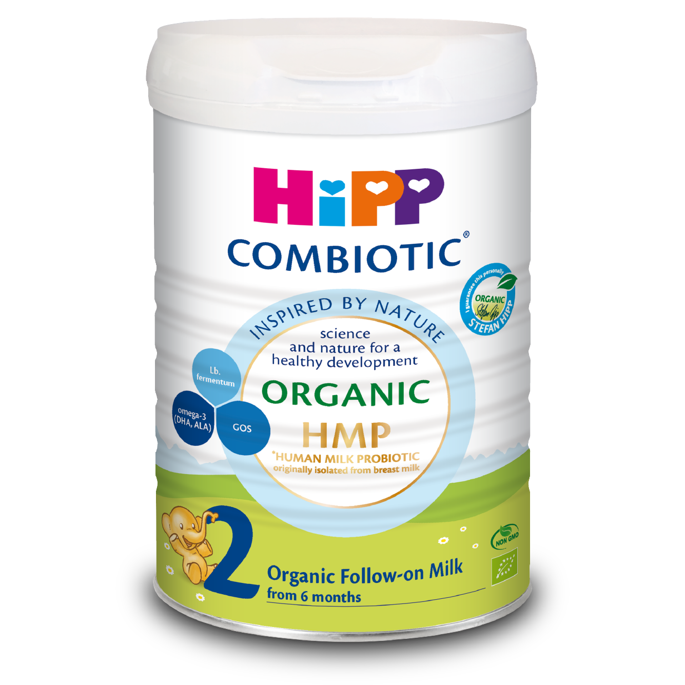 Combo 3 lon sữa bột dinh dưỡng công thức HiPP 2 Organic Combiotic chất lượng hữu cơ tự nhiên an toàn, bổ sung Omega 3 (DHA & ALA) dành cho trẻ từ 6 đến 12 tháng tuổi (3 lon x 800g)