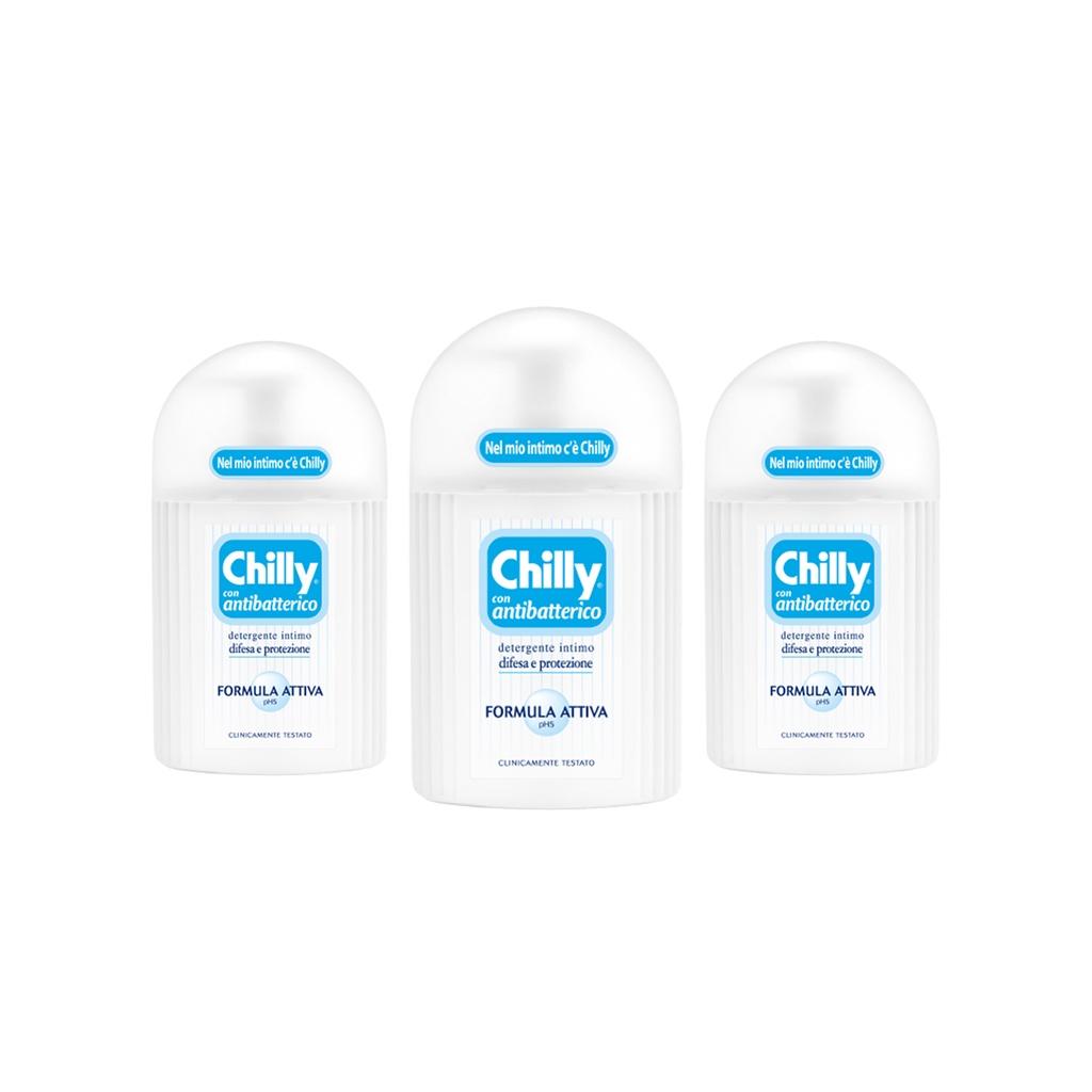 Combo 3 Dung dịch vệ sinh phụ nữ Chilly Con Antibatterico - Kháng khuẩn tuyệt đối - số 1 tại Italy - (200ml/chai)