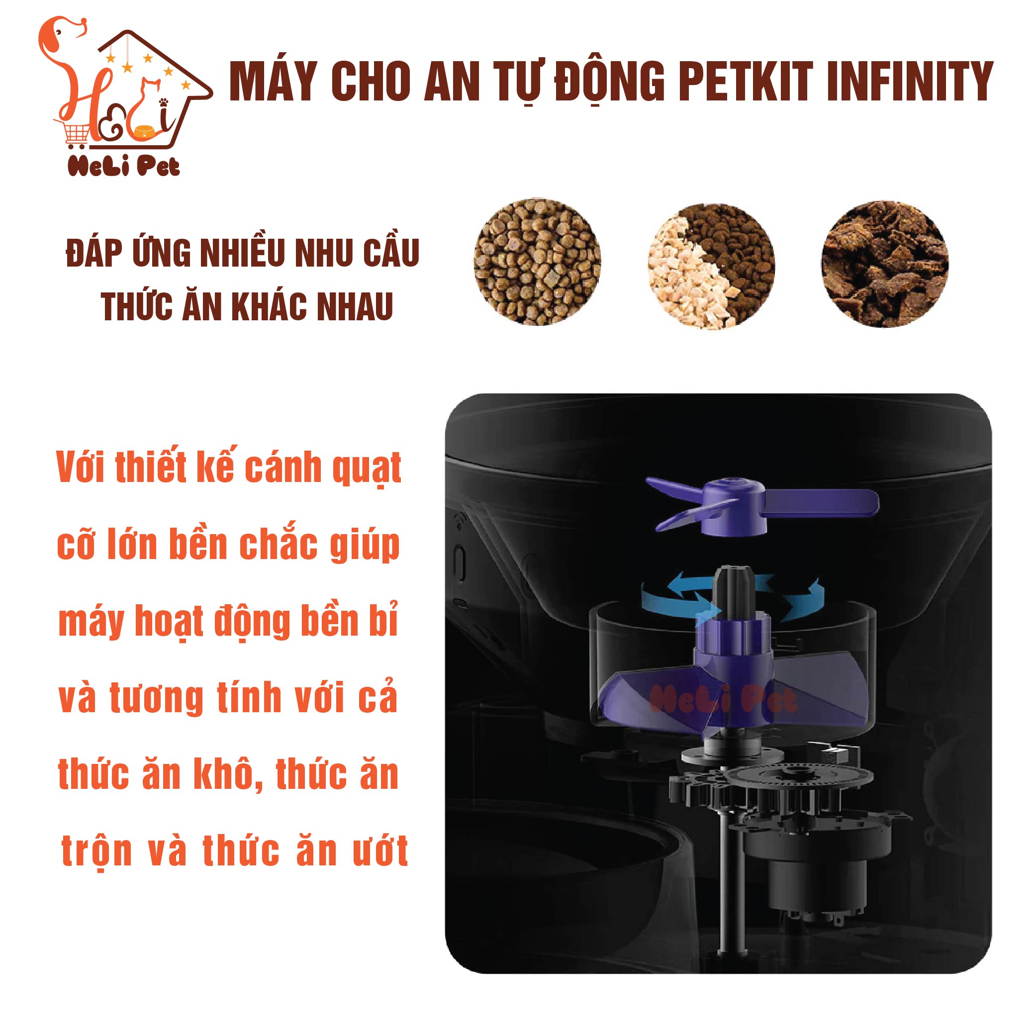 Máy Cho Mèo Ăn Tự Động, Máy Cho Chó Ăn Petkit Infinity - Element 3 Có Tính Năng Thu Âm Giọng Nói- HeLiPet