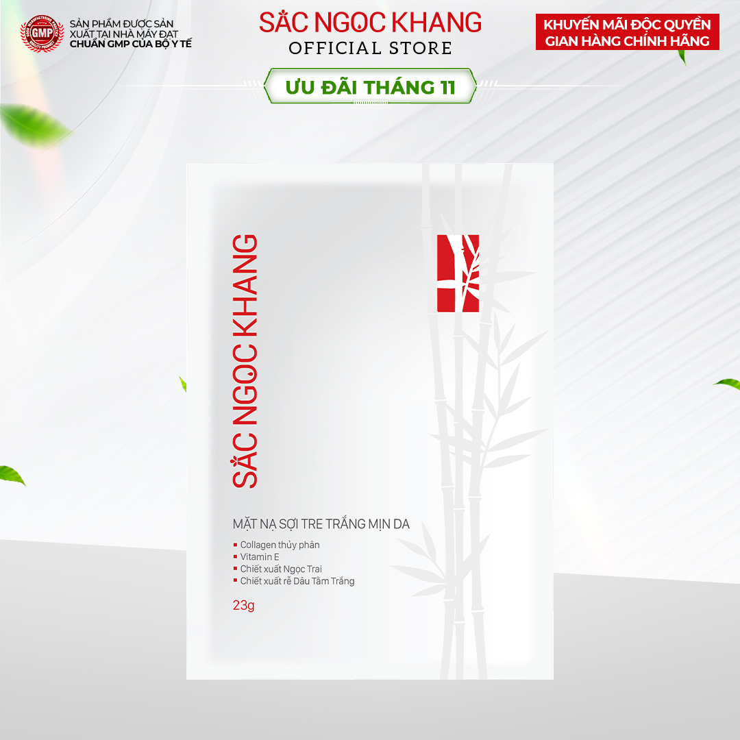[NEW] Mặt nạ sợi tre Sắc Ngọc Khang trắng mịn da