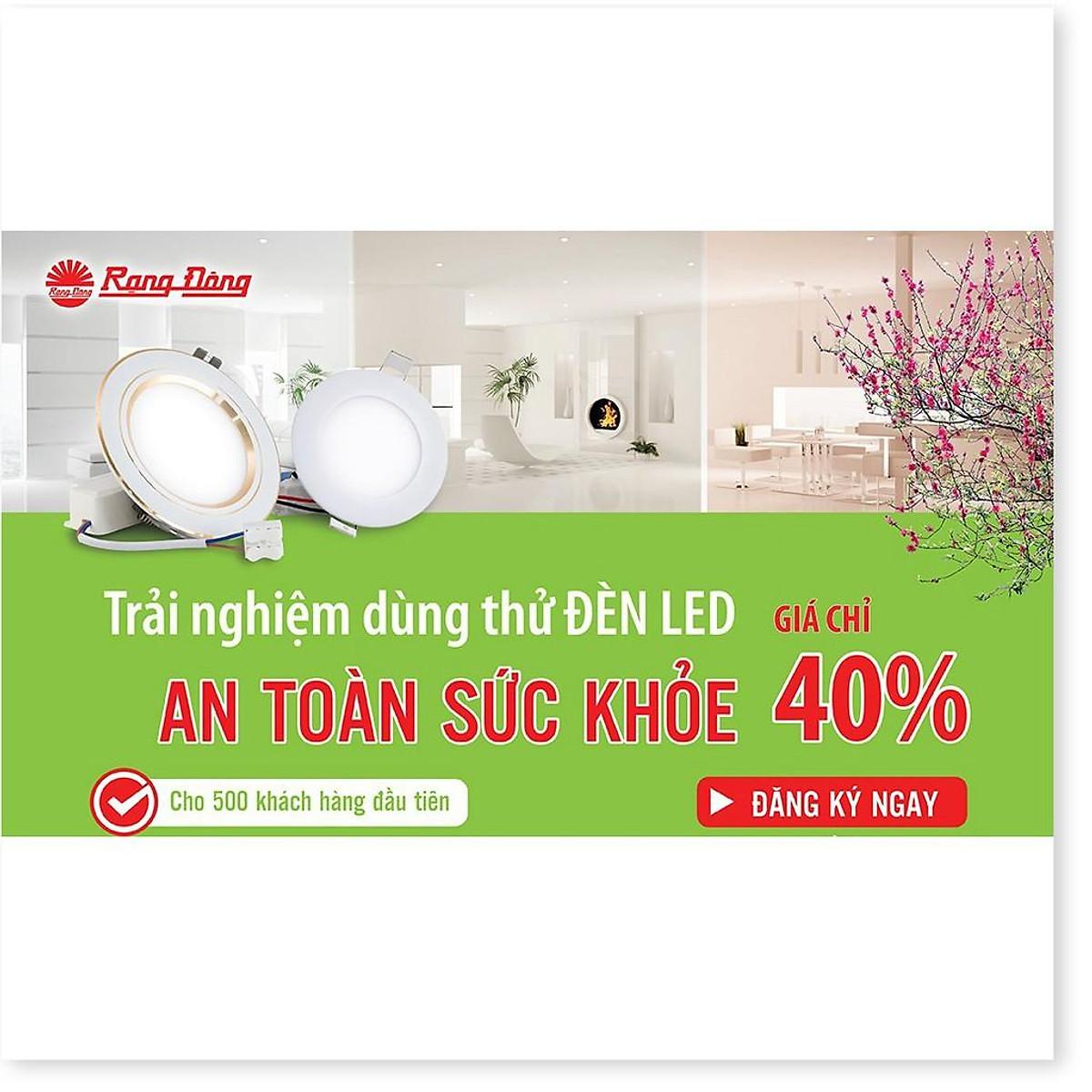 Đèn LED Downlight âm trần đổi màu 9W Rạng Đông AT10 ĐM 110/9W , Viền mạ bạc tinh tế