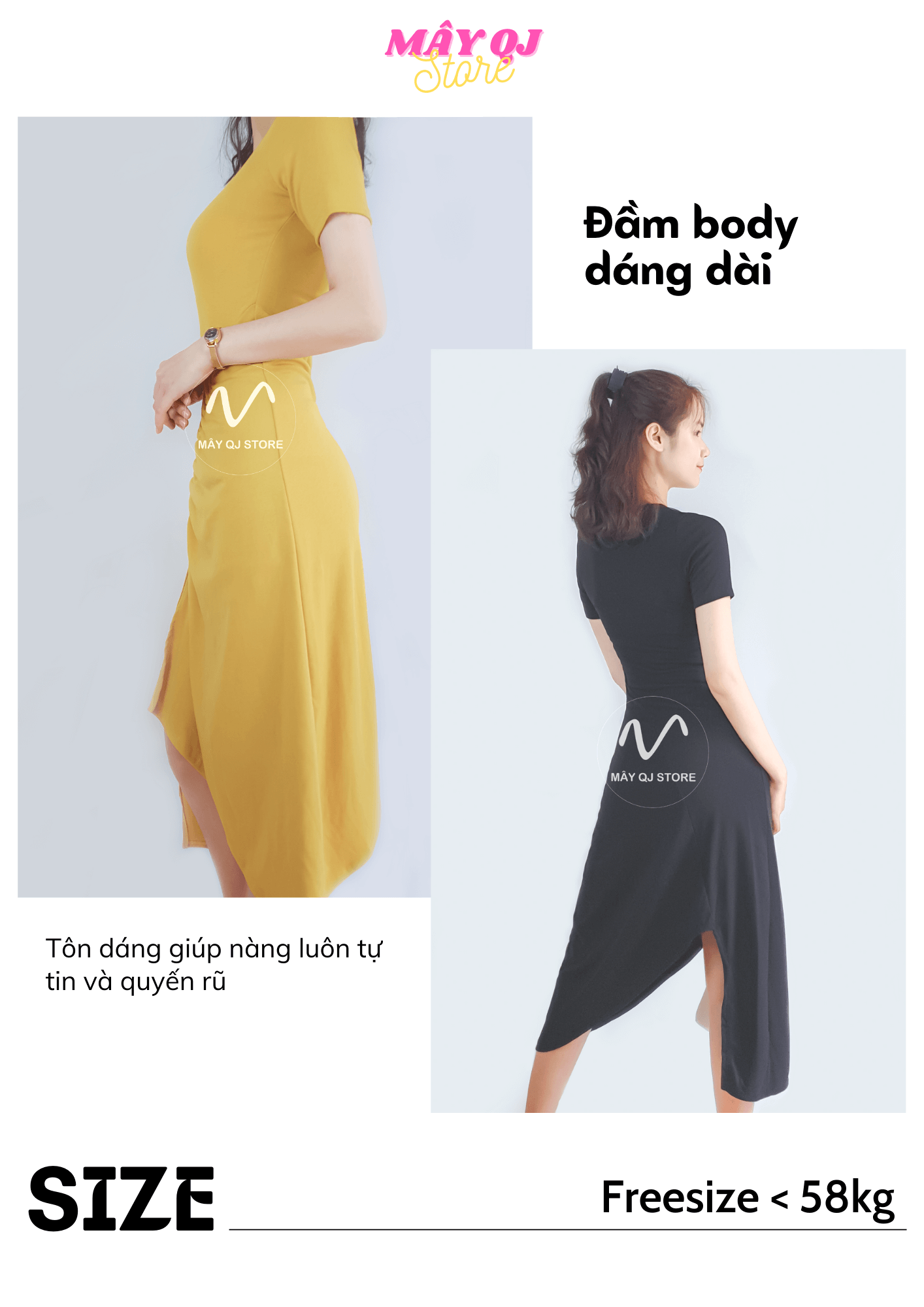 Đầm Body Nữ Dáng Dài Nhún Eo Ngắn Tay Chất Vải Thun Cotton Co Giãn Mềm Mịn Quyến Rũ Freesize dưới 58kg