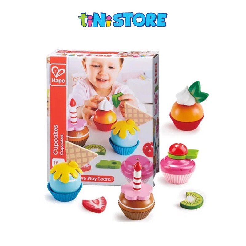 Đồ chơi xếp chồng bánh cupcake HAPE