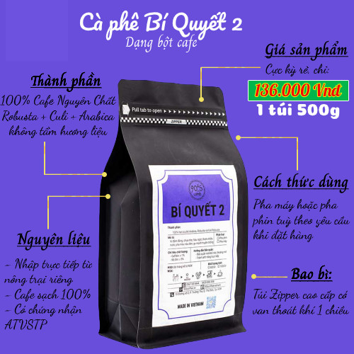 Cà Phê Rang Xay Nguyên Chất - 90S Coffee Vietnam | Bí Quyết 02 | Công Thức Phối: Robusta + Culi + Arabica | 100% Cà Phê Sạch | Đậm Đắng - Chua Thanh - Hậu Ngọt