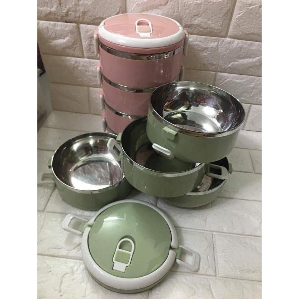 Cặp Lồng Lúa Mạch 3 Tầng Giữ Nhiệt Cao Cấp - Vận Chuyển Miễn Phí Toàn Quốc