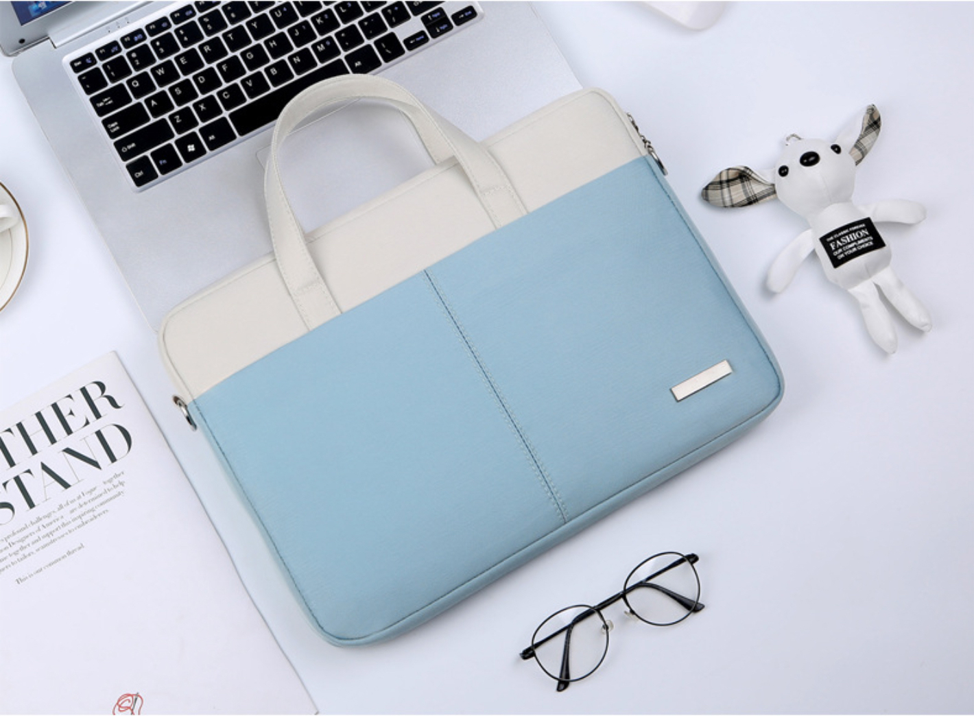 Túi chống sốc dành cho laptop macbook kèm gấu bông siêu cute đáng yêu