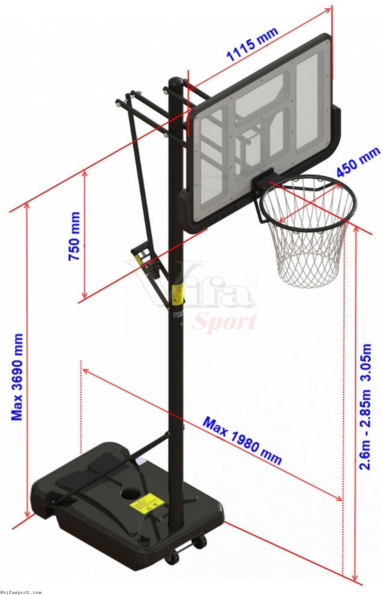 Trụ bóng rổ học sinh 801818