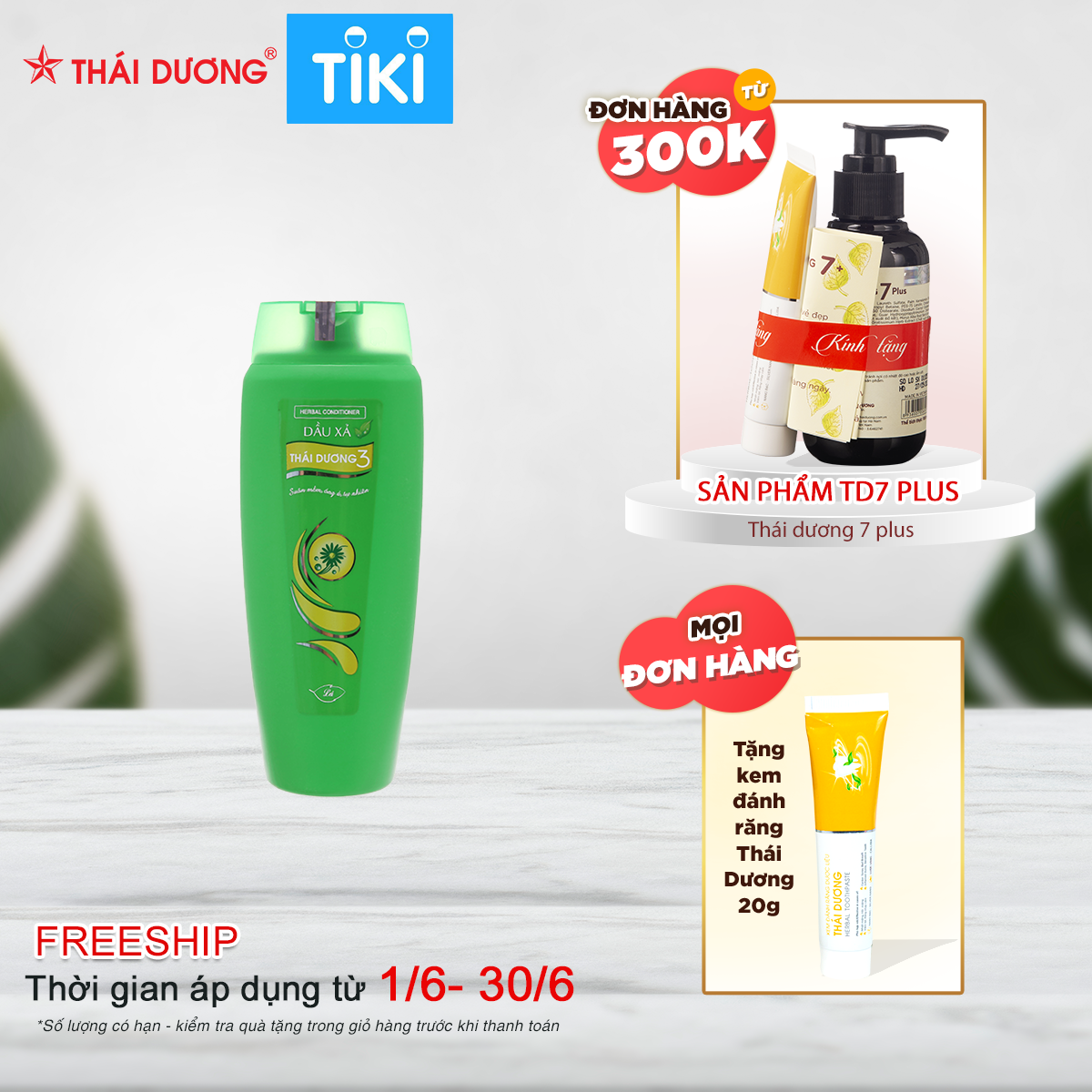 Dầu xả dược liệu Thái Dương 3 200ml/ 600ml/ 1100ml