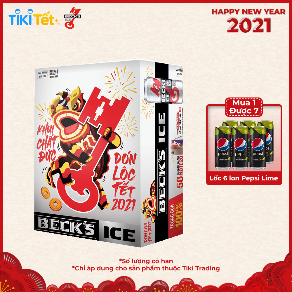Bia Beck's Ice 330ml thùng 24 lon