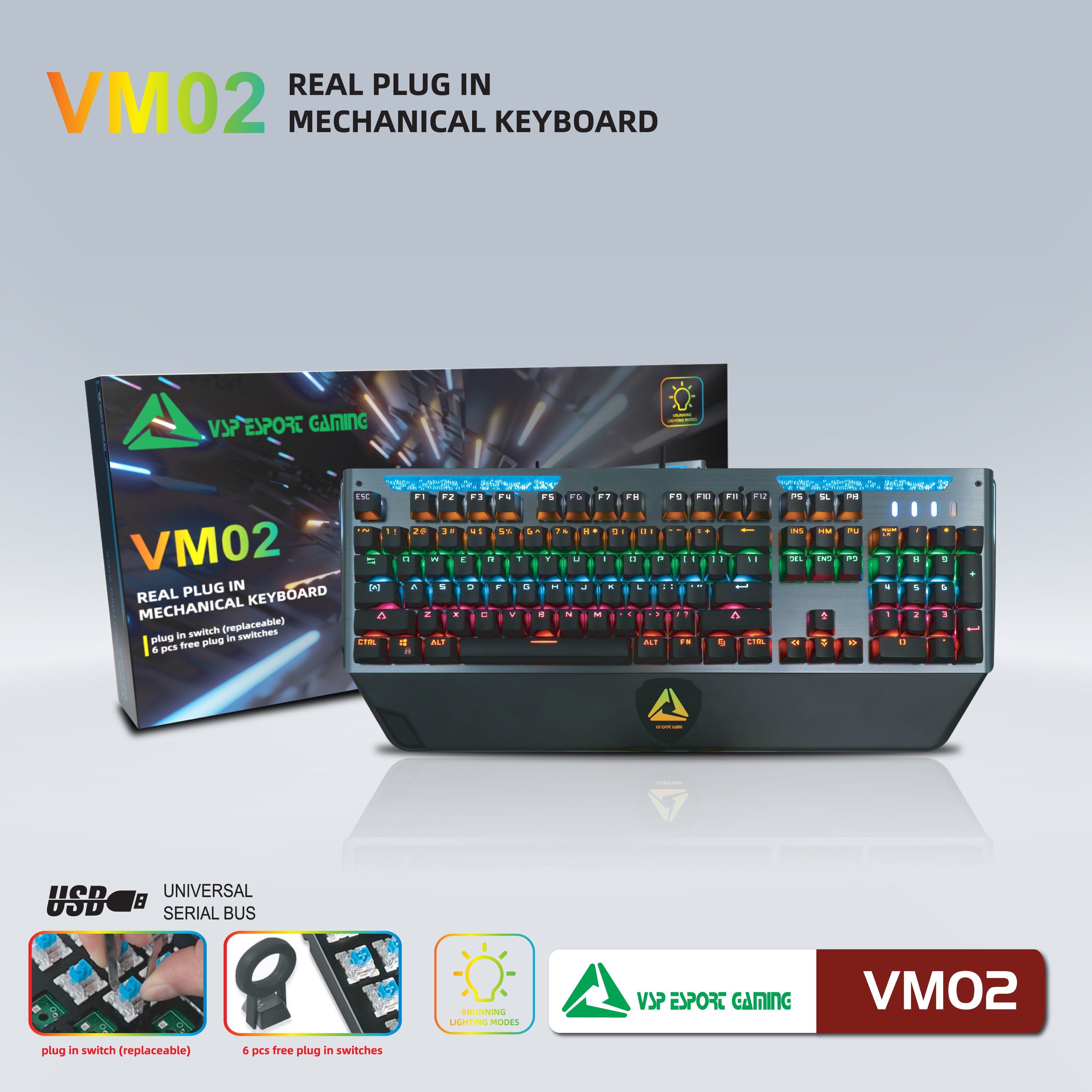 Bàn phím VSP eSport Gaming VM02 - JL - Hàng Chính Hãng