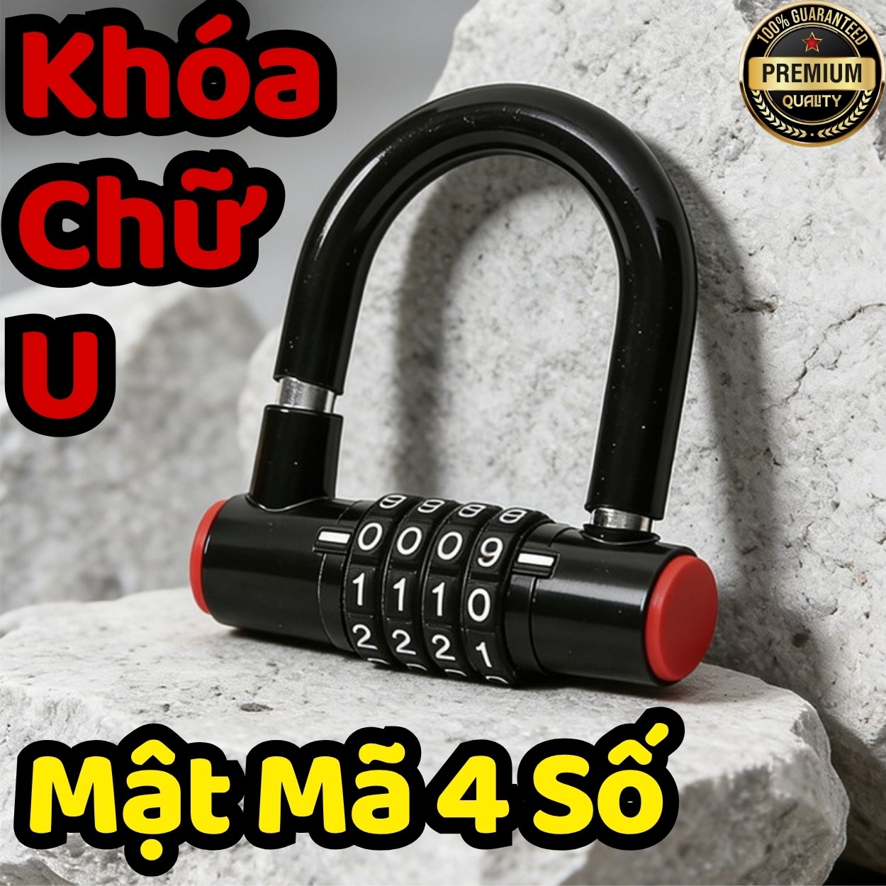 Khóa Mã Số Chữ U Mini 4 Số Chống Trộm – Thay Đổi Mật Khẩu Linh Hoạt, Chống Cắt, Chống Cạy Hiệu Quả D Danido