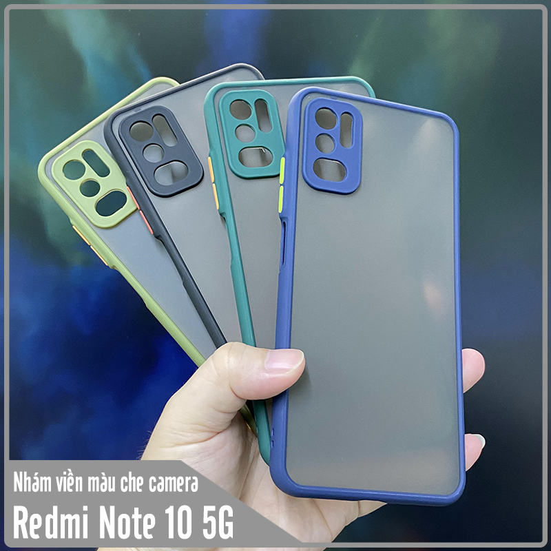 Ốp lưng cho Xiaomi Redmi Note 10 5G nhám viền màu che camera