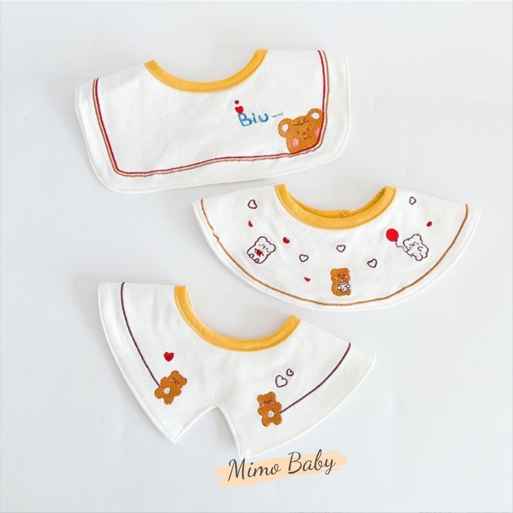 Set 3 yếm cổ cotton cao cấp họa tiết sắc màu đáng yêu cho bé YC17 Mimo Baby