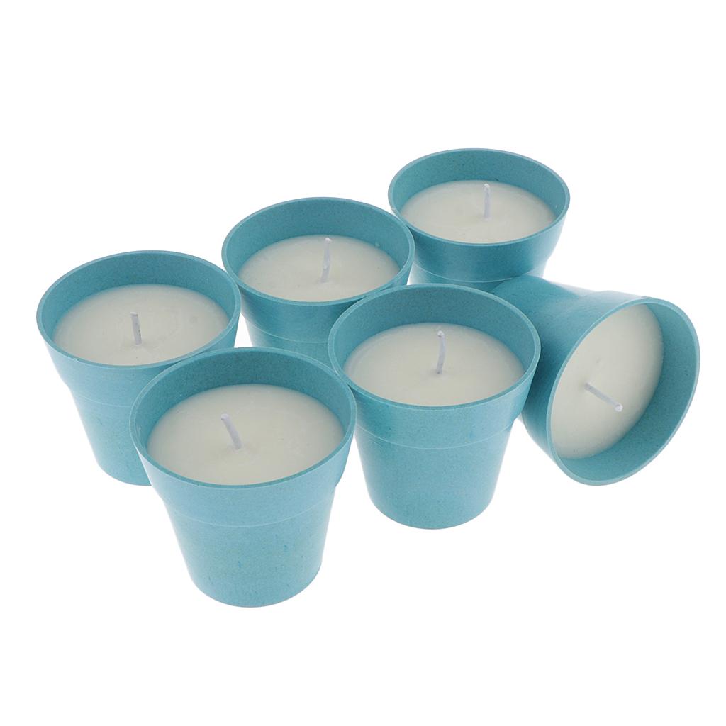 6x Scented Candles Natural Soy Wax Portable Travel Home Candle With Plastic Box