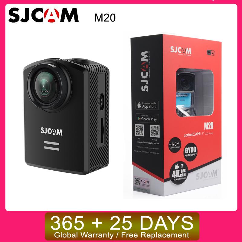 SJCAM M20 Gyro Mini Action Mũ bảo hiểm thể thao DV Camera 30M không thấm nước 4K 24fps 2K 30fps NTK96660 16MP với định dạng thô M20 gốc M20