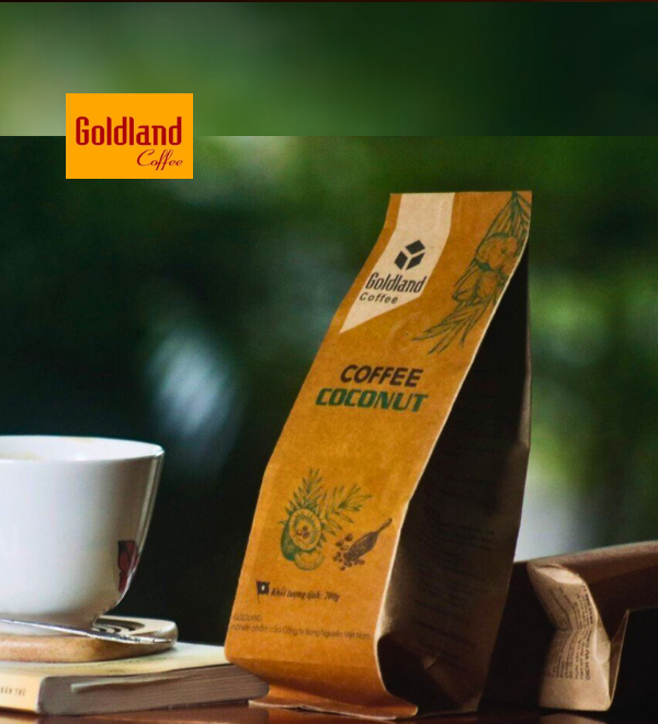 Cà phê Phin Dừa Goldland Gói 200g/ Cà phê Song Nguyên