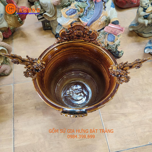Bát hương giả cổ thời Lê gốm sứ Bát Tràng