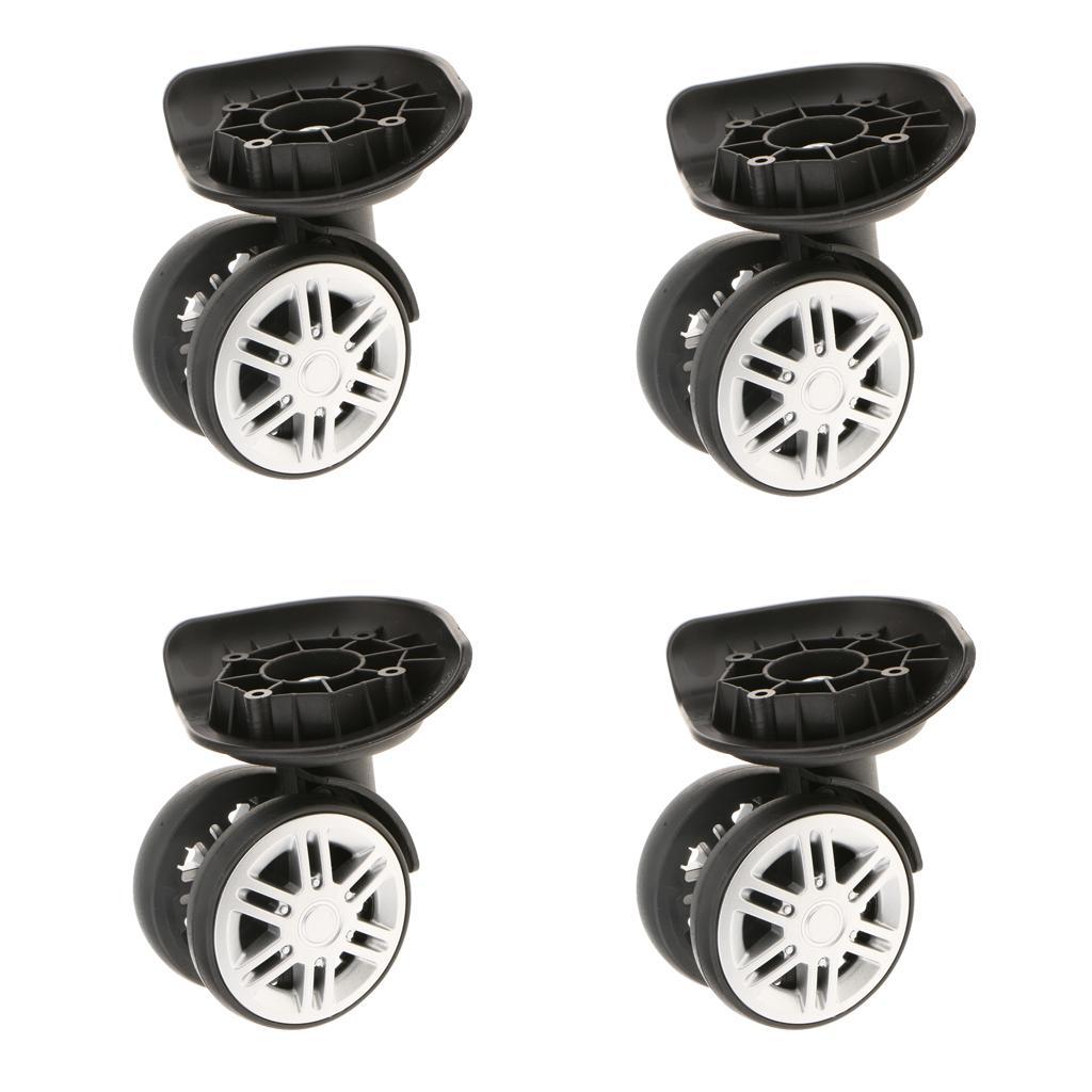 3x 4 Pieces Replacement Travel Luggage / Trolley Case Universal Swivel Casters Dual Roller Bearing Wheels for DIY / Repair - Black