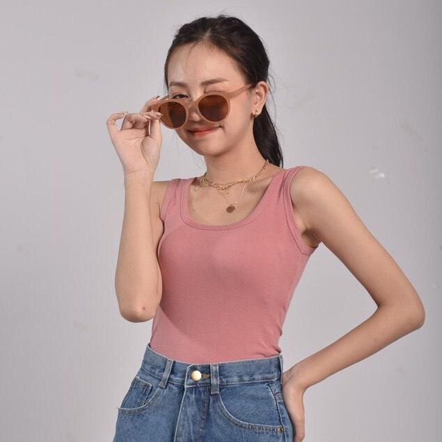 Áo sát nách nữ croptop ️iCotton️ 100% cotton form ôm tập gym chất đẹp