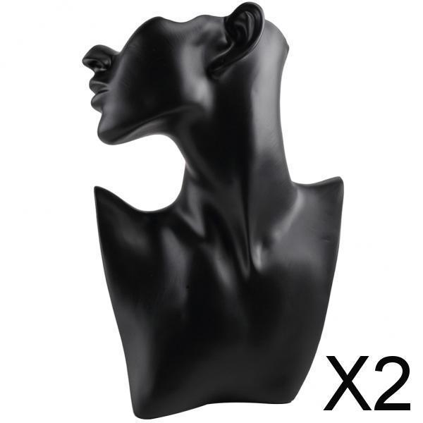 2xResin Material Showcase Jewelry Display Pendant Holder L+Black Resin