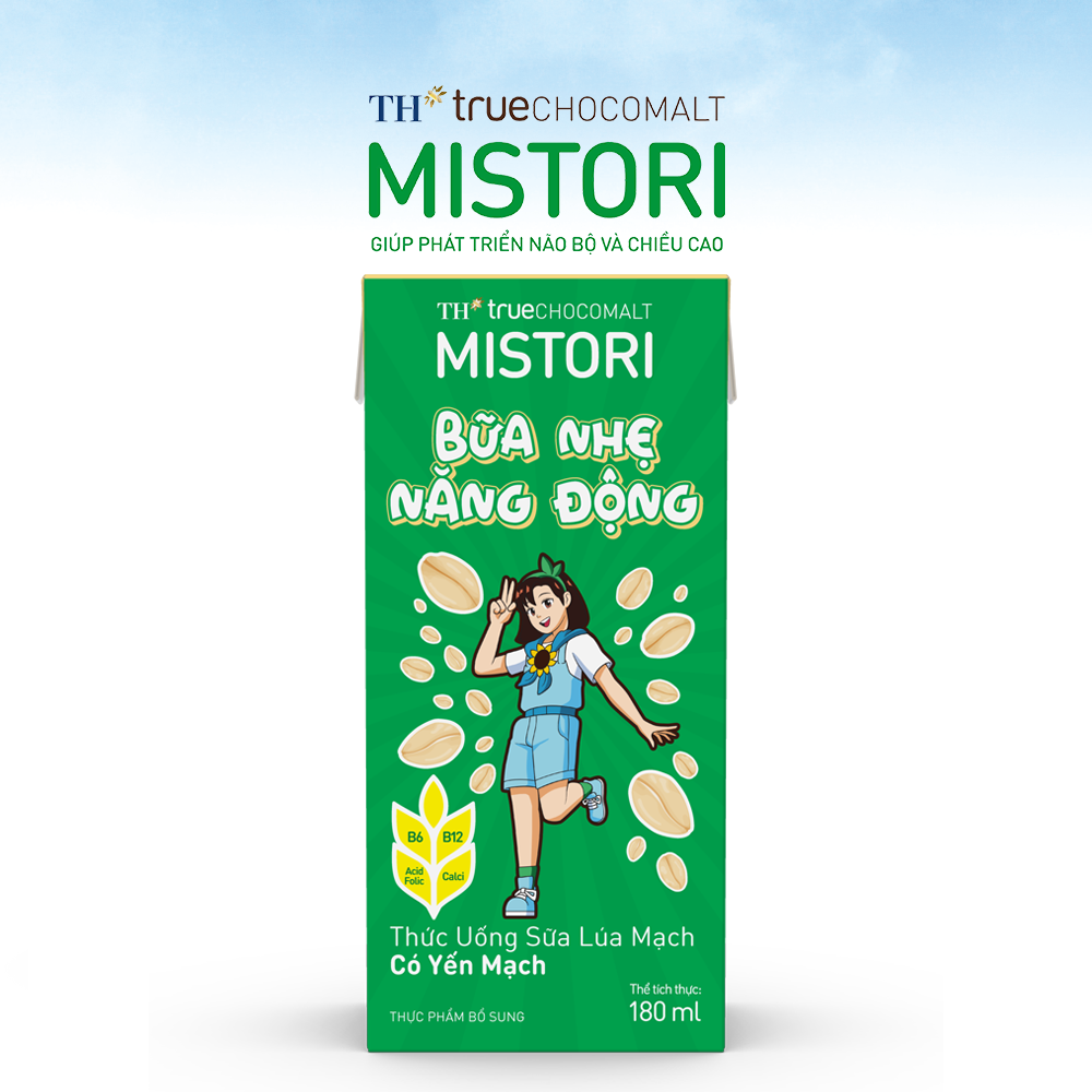 Thùng 48 hộp thức uống Sữa Lúa mạch Có Yến mạch TH true CHOCOMALT MISTORI 180 ml (180 ml x 48)