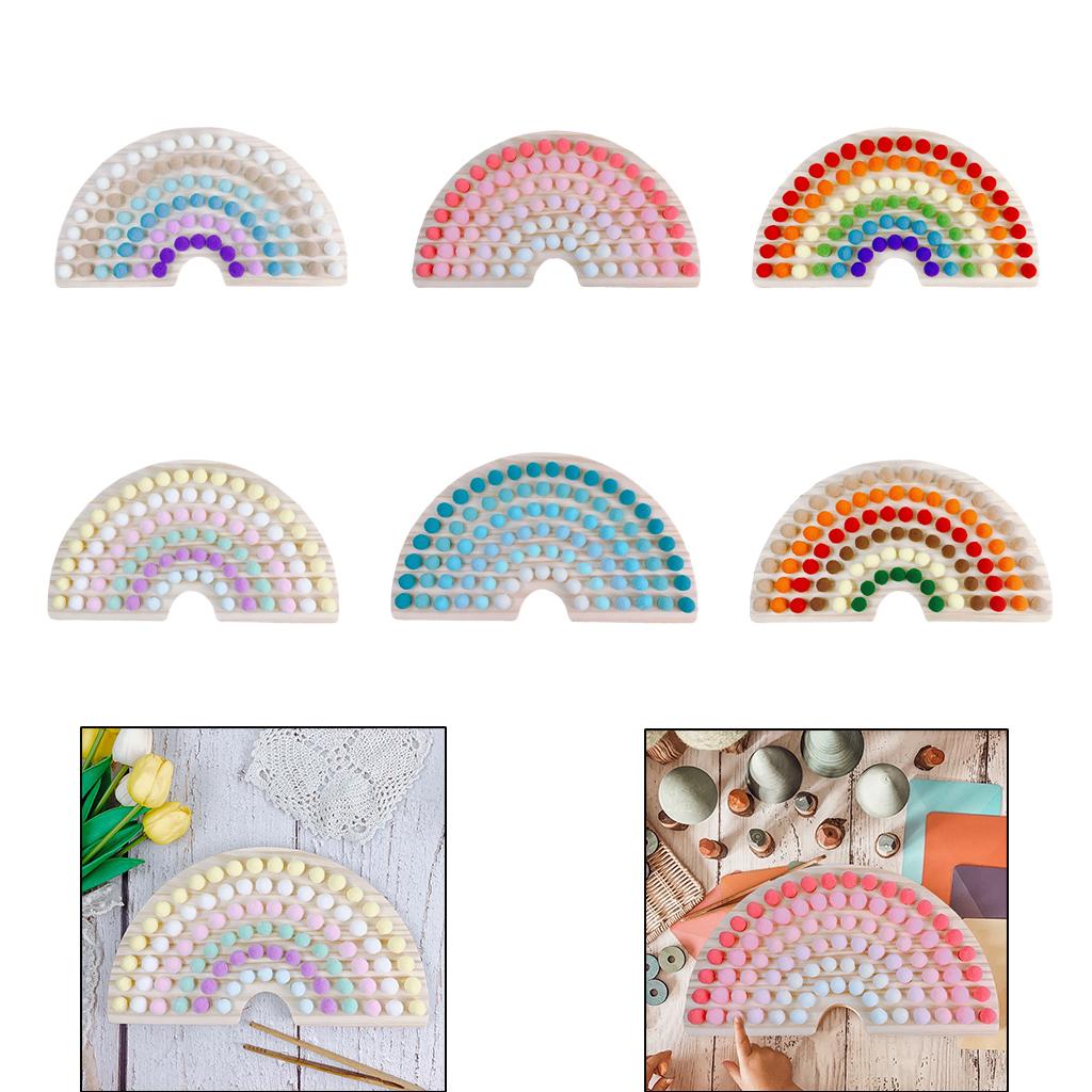 Rainbow Board Clip Beads Recognition Education Fun Interactive Toys Gift