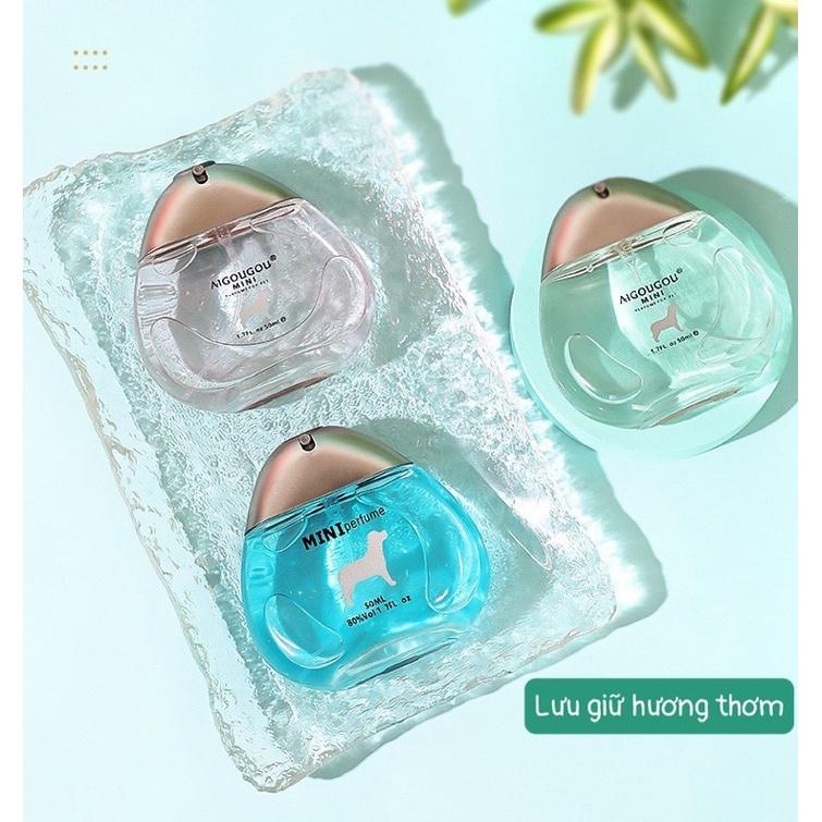 Nước Hoa Khử Mùi Dành Cho Chó Mèo AIGOUGOU Mini 50ml - Có 3 Mùi Thơm Lưu Giữ Hương Thơm 24h