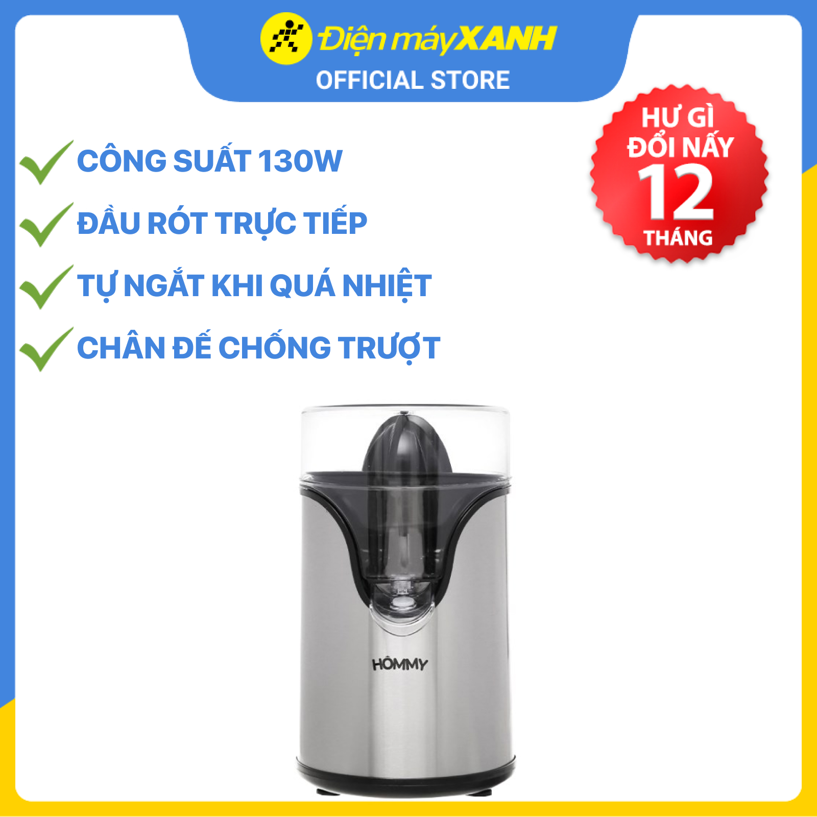 Máy vắt cam Hommy GS-402 - Hàng chính hãng