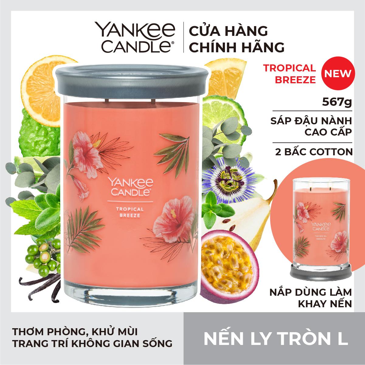 Nến ly tròn sáp đậu nành Yankee Candle size L - Tropical Breeze