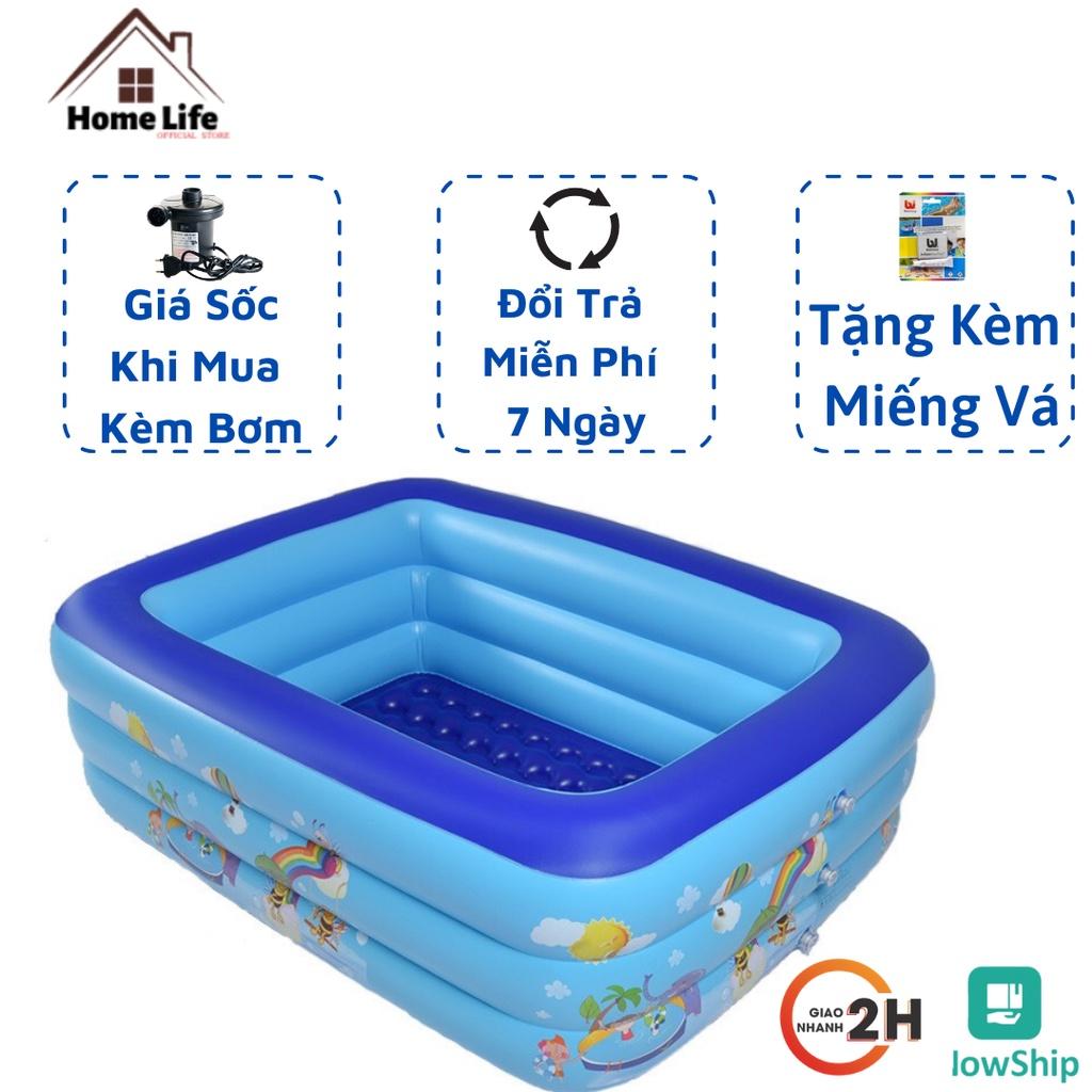 Bể Bơi Phao, Bể Bơi Cho Bé 2-3 Tầng Hình Chữ Nhật Tắm Cho Bé