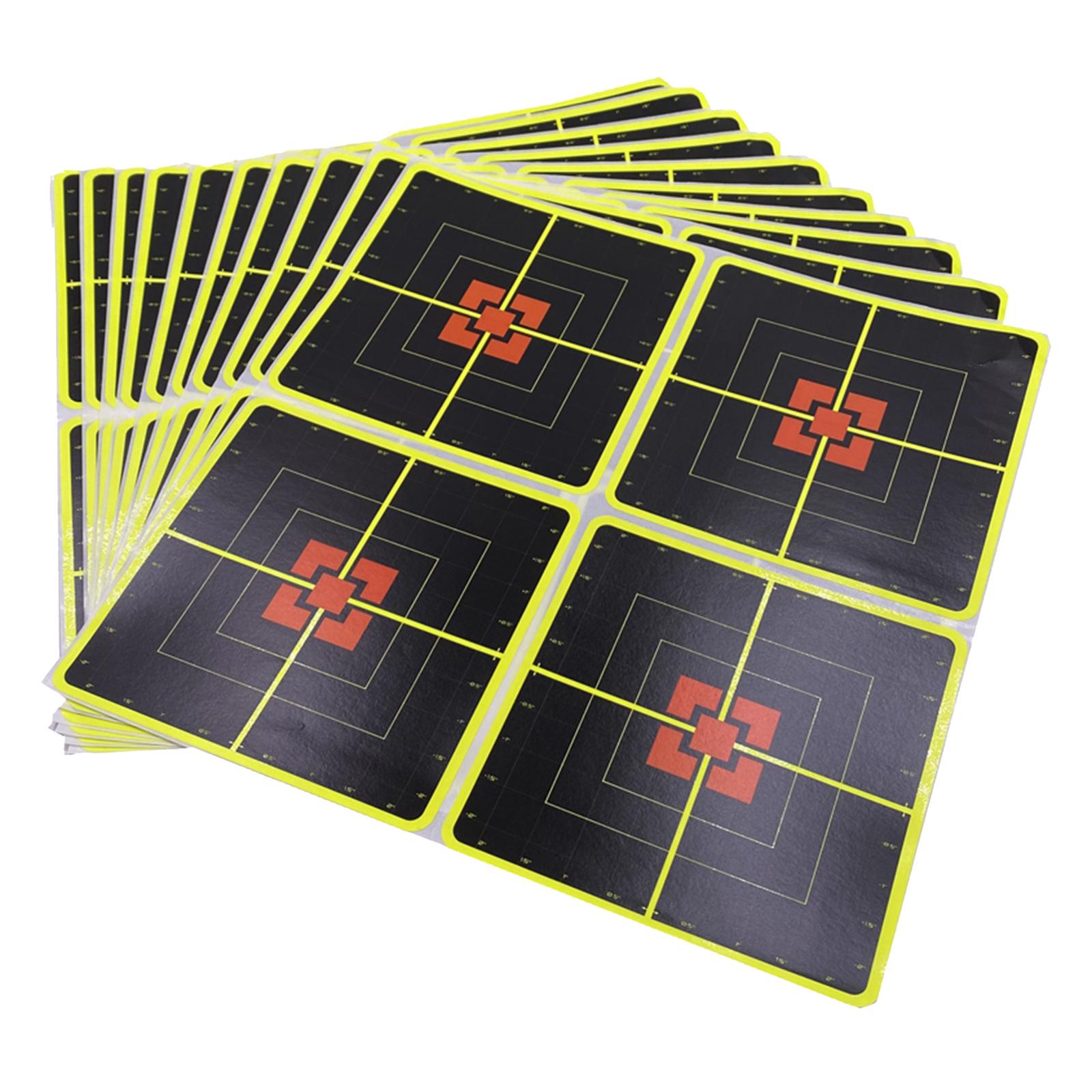 10-Sheet Shooting Targets - 10 Inch Self Adhesive Paper Reactive Stickers - Great for All , Rifles, Pistols,