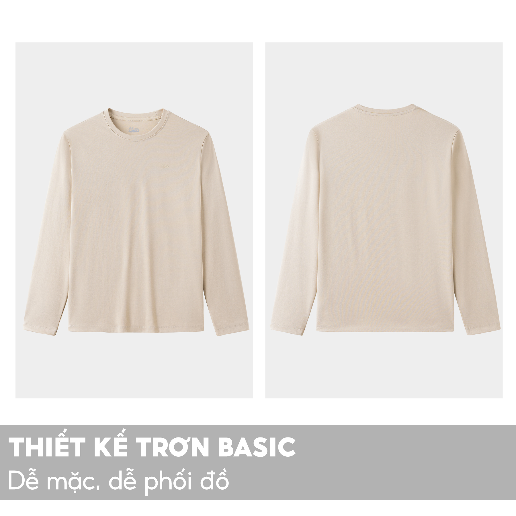 Áo Thun Nam Dài Tay 5S FASHION Chất Viscose Trơn Basic, Phom Regular Dễ Mặc, Thoải Mái (ATO23014)