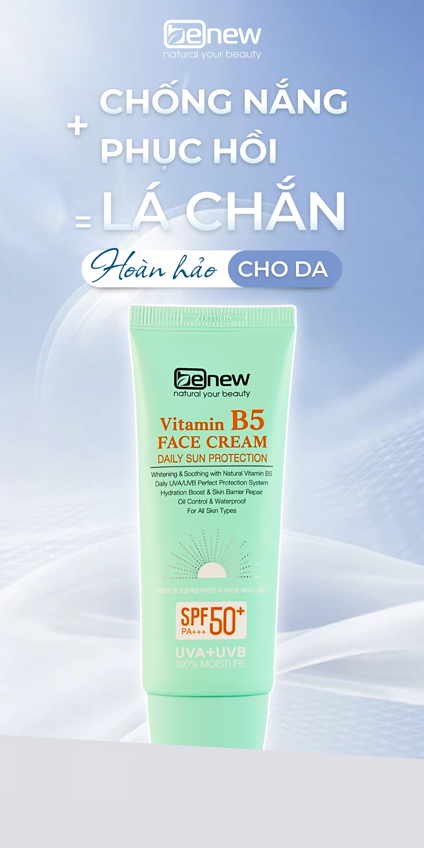 KEM CHỐNG NẮNG HÀN QUỐC PHỤC HỒI DA CAO CẤP - VITAMIN B5 DAILY SUN PROTECTION FACE CREAM 70ml
