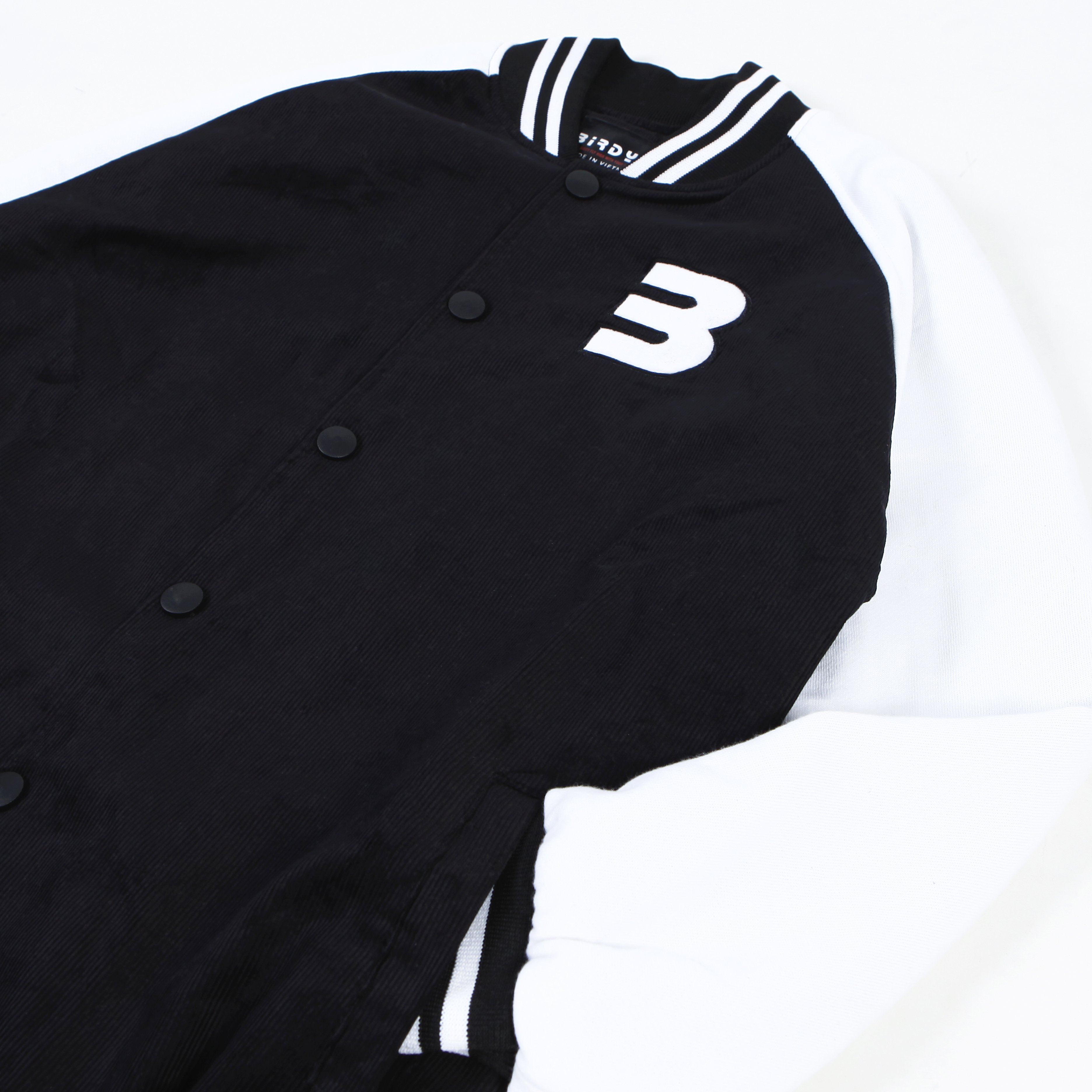 ÁO KHOÁC BIRDY BASIC VARSITY NHUNG JACKET - BLACK