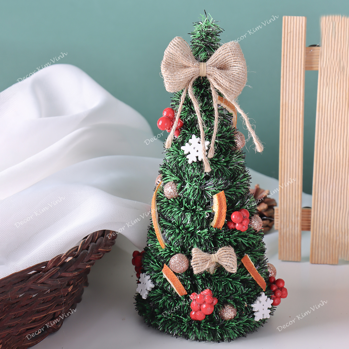 Cây Thông Hình Tháp Lát Cam THAP02 20cm Cây Thông Trang Trí Giáng Sinh Cây Thông Noel