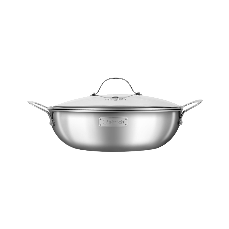 Chảo Xào Kiêm Nồi Lẩu inox cao cấp 3 lớp đáy liền ELMICH TRI-MAX (EL-3797 Size 28cm, EL-3798 Size 30cm) - Hàng Chính Hãng