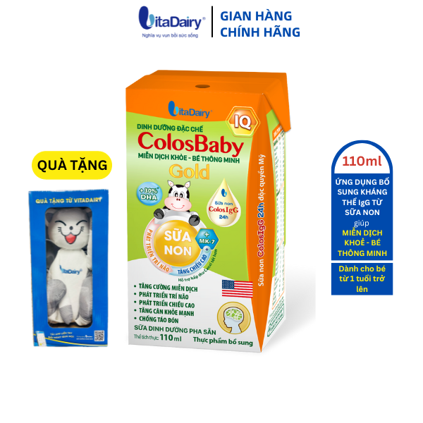 SBPS ColosBaby IQ Gold giúp bé phát triển trí não, miễn dịch khỏe, phát triển toàn diện / thùng 48 hộp 110ml - VitaDairy