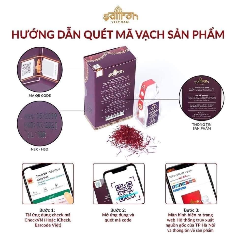 Set Quà Tặng Cao Cấp Saffron Salam 1gr Tặng Trà Hoa