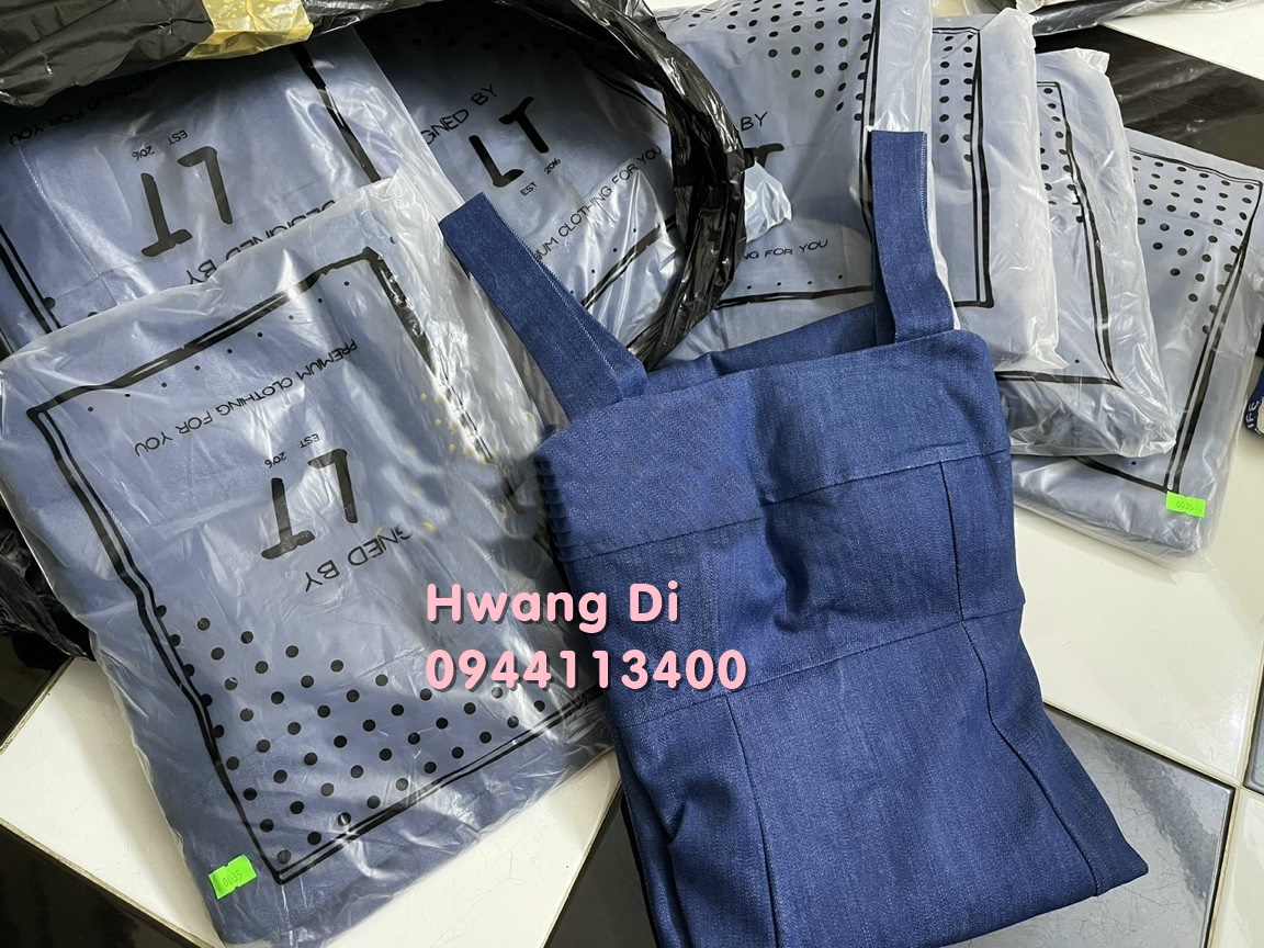 ĐẦM DÂY DENIM JEANS MIDI DÀI SUÔNG TRƠN HAI DÂY CỔ U DẠO PHỐ ĐI BIỂN DỰ TIỆC