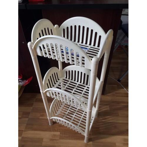 Kệ trang trí kiểu vuông nhựa việt nhật 3 tầng