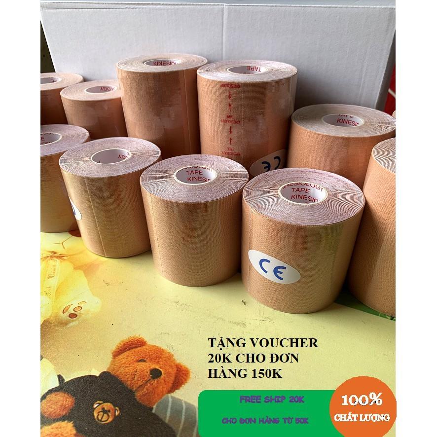 BĂNG DÁN CƠ THỂ THAO KINESIOLOGY, KEO VẢI DÁN NGỰC, MIẾNG DÁN NÂNG NGỰC CAO CẤP - Loại 7,5cm x 5m