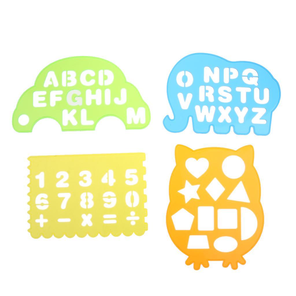 Painting Template and Seal Toy Painting Tool Kit for Kids Early DIY Learning Include Numbers, Geometric Patterns and Alphabet