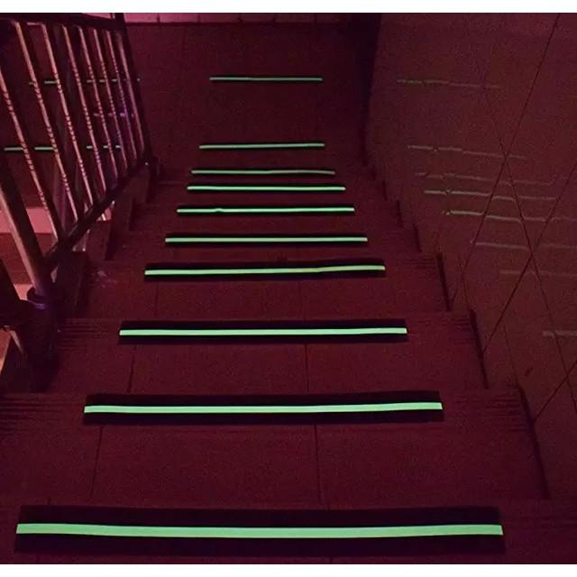 Băng dính nhám dạ quang chống trượt ngã - Băng keo dán cầu thang hống trơn trượt dán bậc cửa ra vào, bảo vệ gia đình