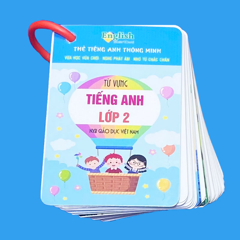 4 Bộ flashcard Tiếng Anh Lớp 1 2 3 khổ A7, có phát âm và hình ảnh sinh động