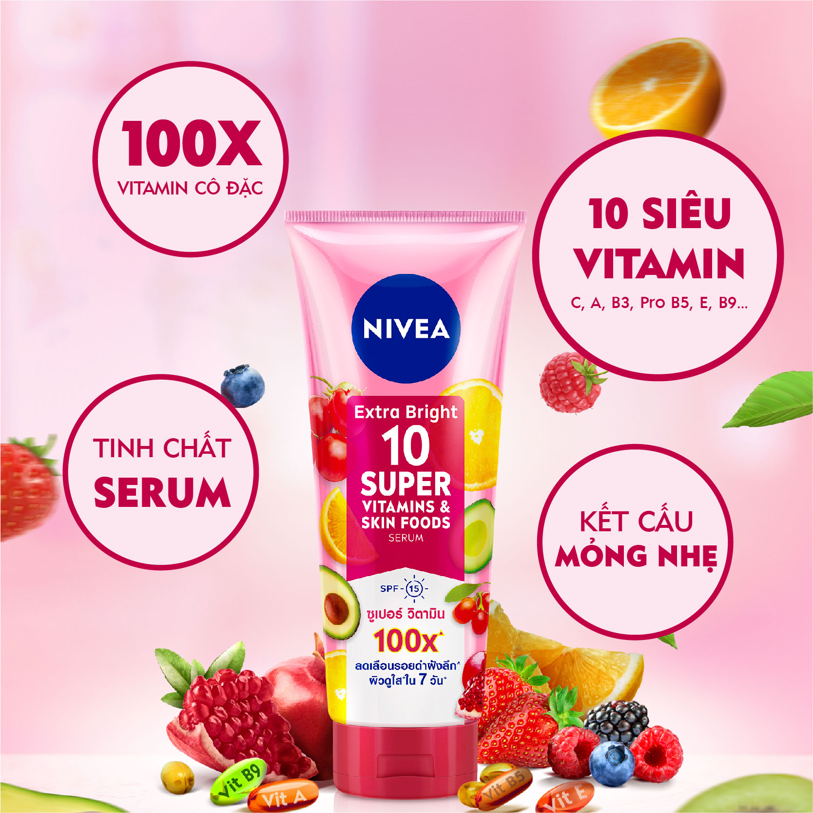 Bộ Đôi Serum Dưỡng Thể NIVEA Vitamin Ngày &amp; Đêm Dưỡng Sáng Da Hiệu Quả: Vitamin Super C+ &amp; 10 Super Vitamins (180 ml)