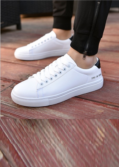 Giày Sneaker thể thao nam màu trắng Cổ thấp SN5037 Da Giày Việt Nam