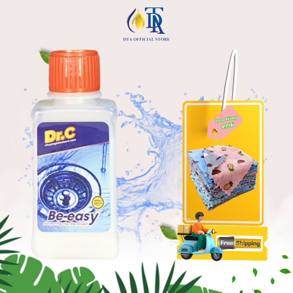 Bột Làm Sạch Lồng Máy Giặt,Thông Đường Ống,Chậu Rửa,Lavabo,Phân Hủy Tóc,Cặn Rác Dr.C Be-easy 100g