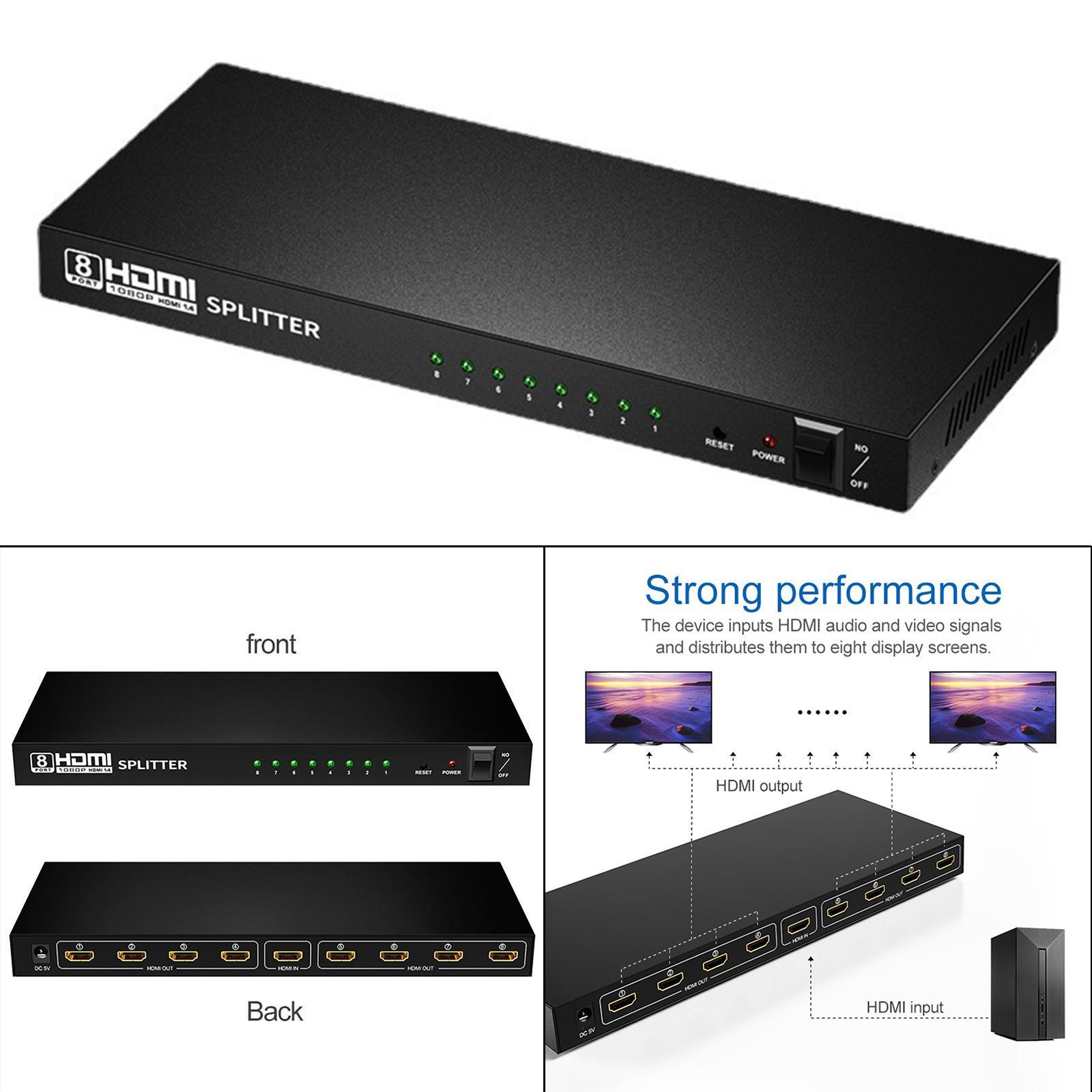 Splitter 1 in 8 Out High Resolution for DVD PS3 Office Teaching