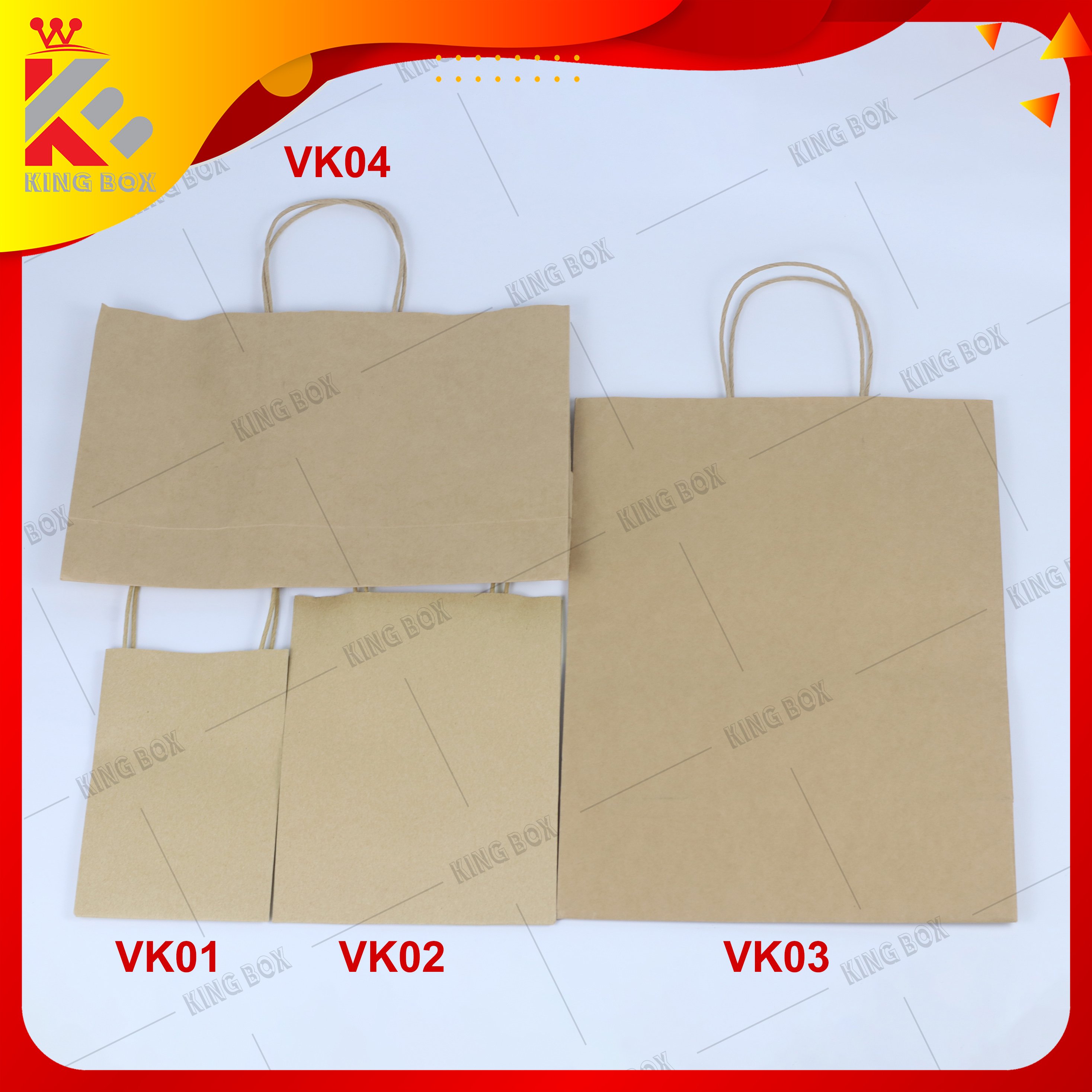 20 Túi Giấy Kraft có quai loại dày 120gsm KINGBOX