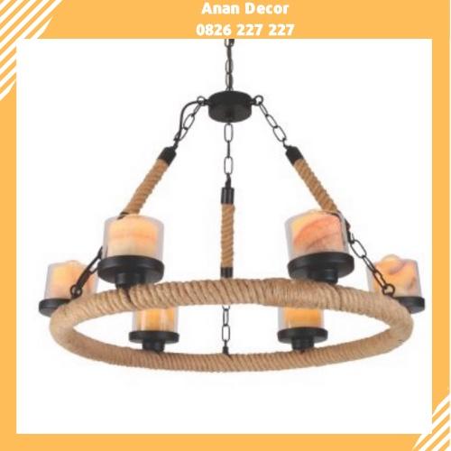 Đèn chùm khung tròn kết hợp dây thừng hiện đại chưa bao gồm bóng đèn T-8770/6, T-8790/6